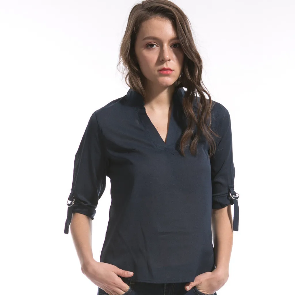 

SAGACE new womens tops and blouses 6xl Women Fashion Long Sleeve Chiffon Shirt Tops V-Neck Casual Blouse Shirt Tops for Women