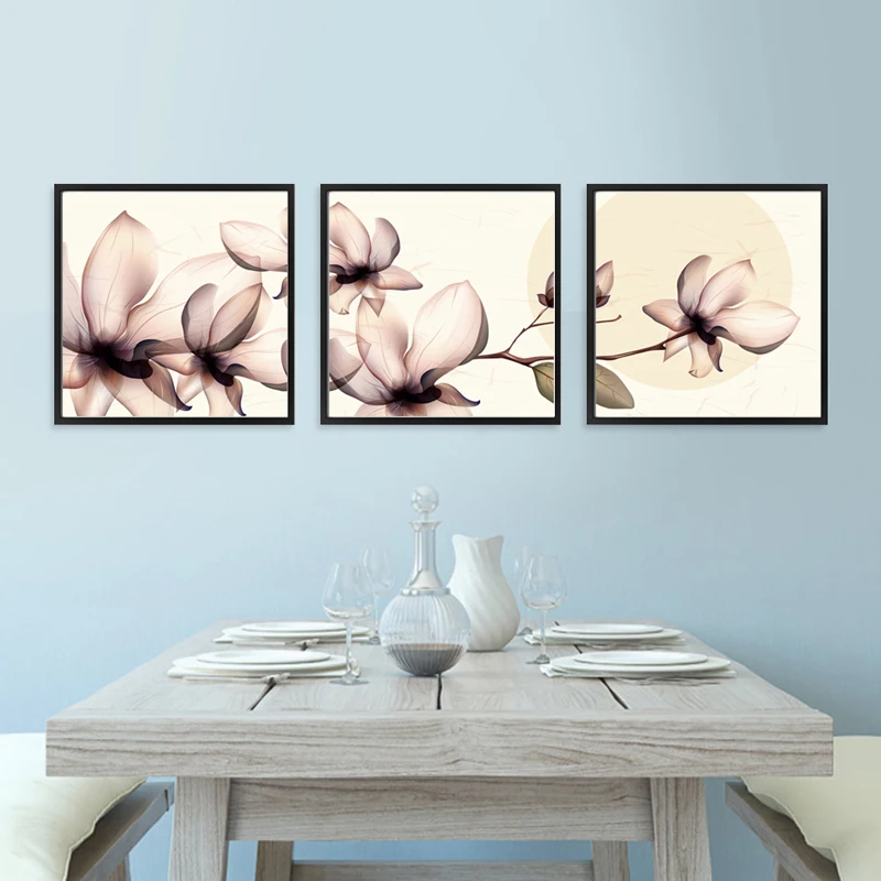 3 предмета Фиолетовый floweres модульная фотографии холсте живописи Home Decor Wall Картины на стене для гостиной гостиная