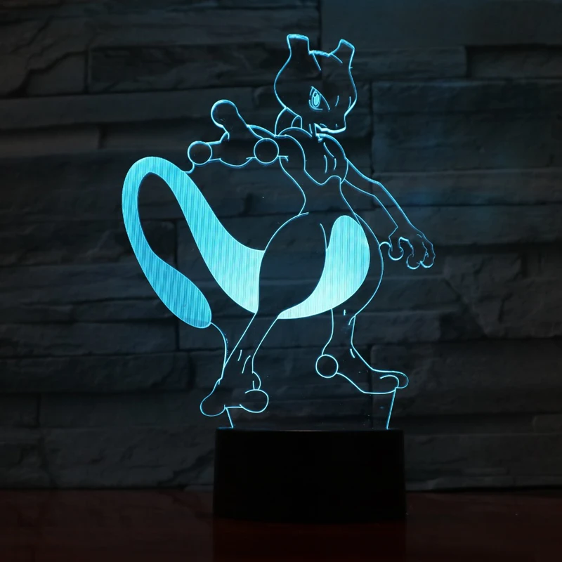 BOCHSBC Pokemon 3D Acrylic Night Light 7 Colorful Touch Changing Colors Table Lamp for Bedroom Decor Kids Gift Art Light Lampara BOCHSBC Pokemon 3D Acrylic Night Light 7 Colorful Touch Changing Colors Table Lamp for Bedroom Decor Kids Gift Art Light Lampara