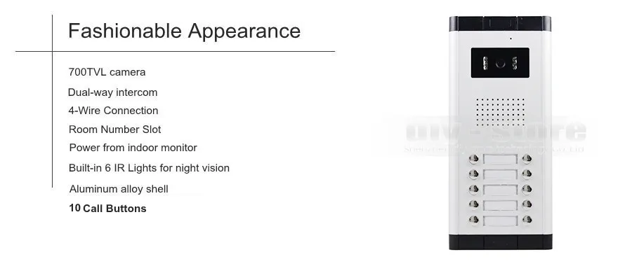 Diysecur качество 7 "4-проводной Квартира видео-телефон двери аудио и видео домофон Системы ИК Камера для 10 семей