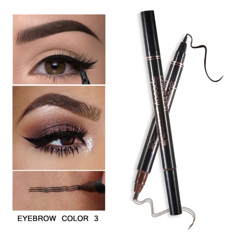 

2-In-1 Double-Headed Eyebrow Pencil Liquid 3D Eyeliner Waterproof Lasting Eyes Makeup Cosmetics