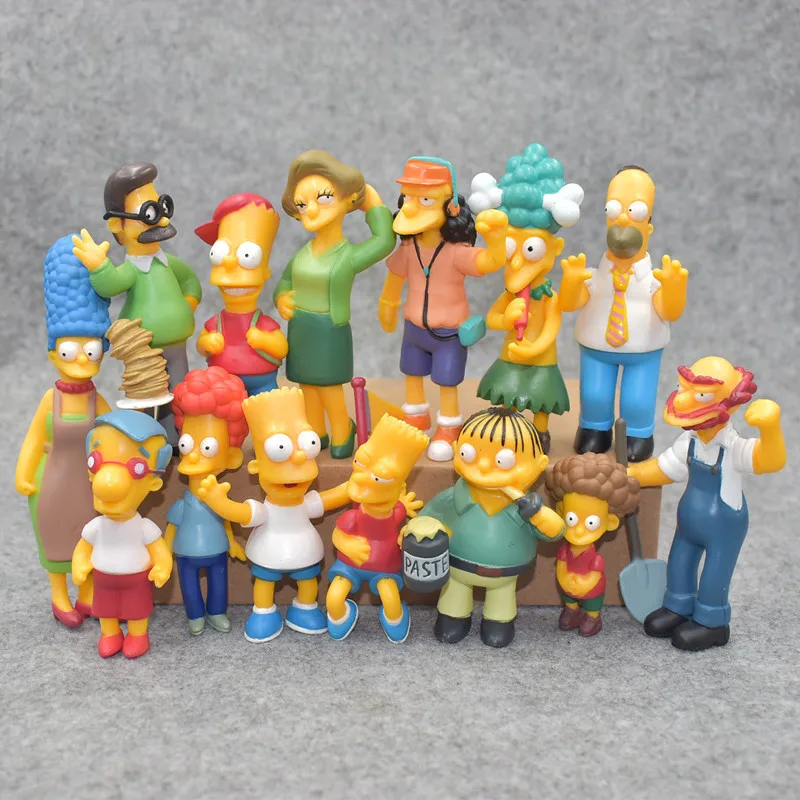 

Anime Toy 14pcs/set Family Simpsons PVC Figures Collectible Model Toys Gift