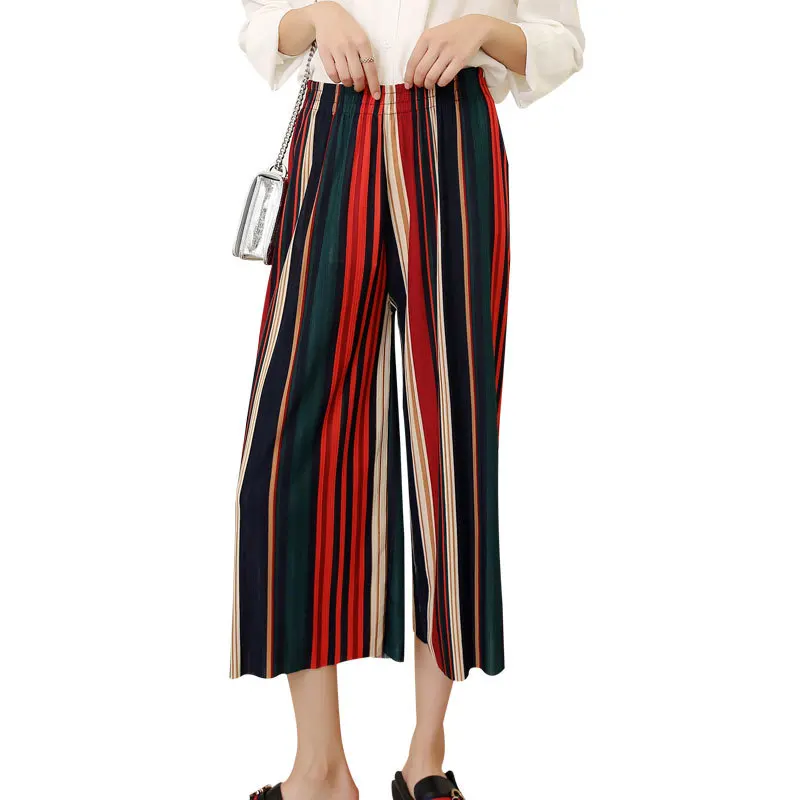 

Ladies Office Pants Fashion Striped Loose Long Wide Leg Women's Pants High Waist Casual Clothes for Women Pantalon Femme