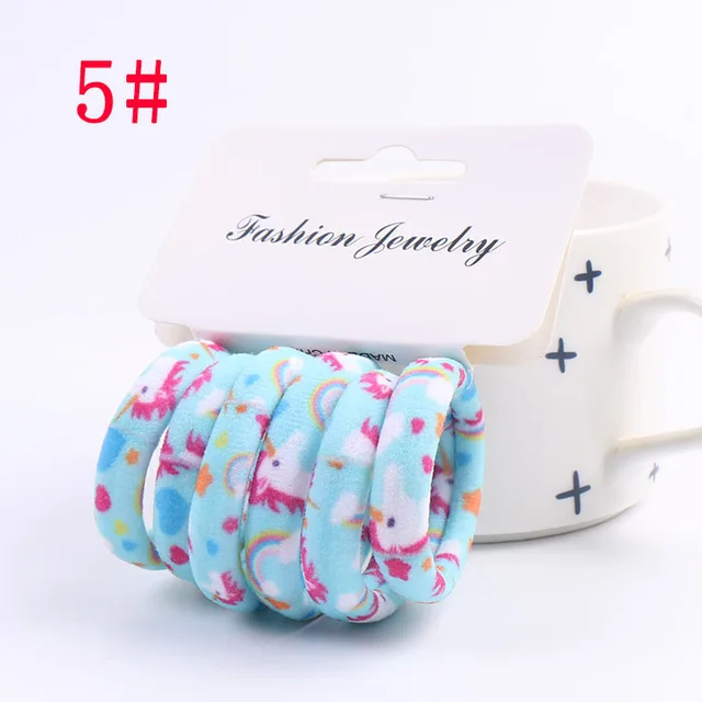 6PCS/Sett Cute Girls Elastic Hair Bands Scrunchies Ponytail Holder Rubber Bands Hair Ties Sweet Kids Hair Rope Hair Accessories style 5
