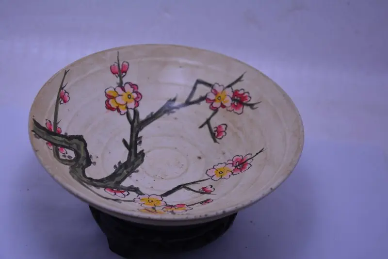 

Rare Old Chinese SongDynasty "cizhou kiln" porcelain bowl,Plum flower, Free shipping