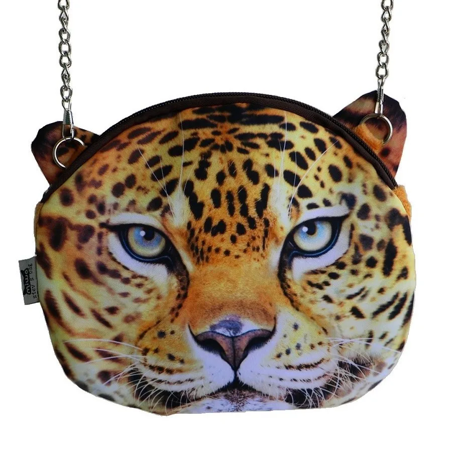 

Small Size New Designed Female Retro Cartoon 3D Animal Printing Shoulder Bags Tiger and leopard Shape Women Handbag,SKU 0313C