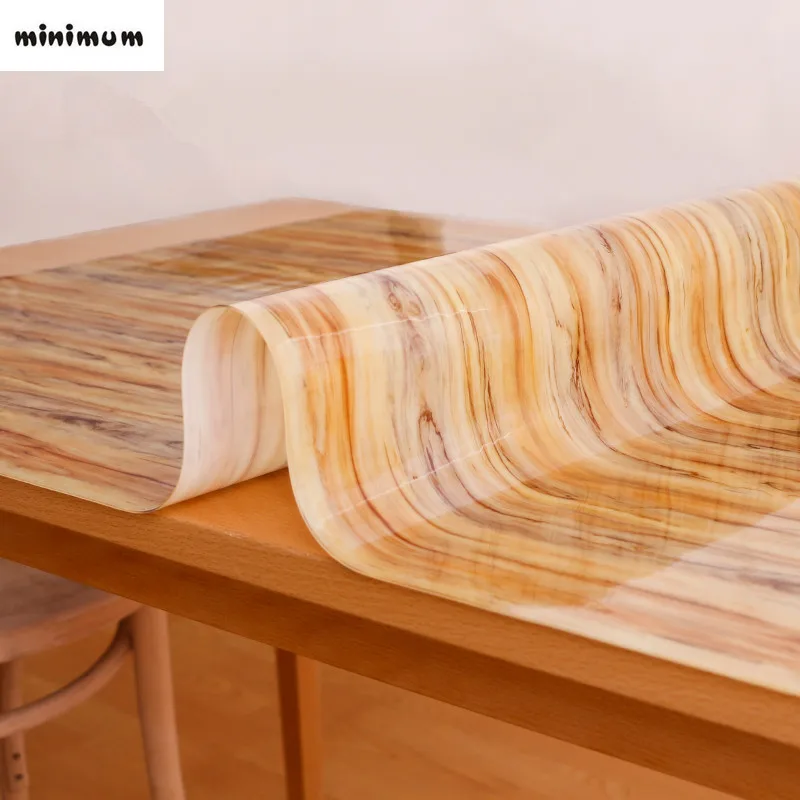 Faux wood grain tablecloth Bark pattern Table mat Crystal plate