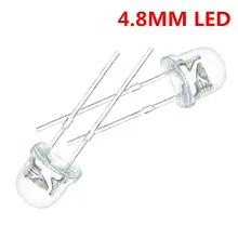 Светодиодный 5 мм, белая соломенная шляпа, светодиодный светильник, светящиеся диоды 4,8 мм, прозрачный, ультра яркий, широкоугольный светодиодный 100 шт./лот