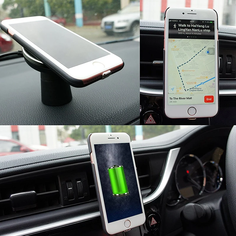 Portefeuille Magnetic Wireless Car Charger for Samsung Galaxy S8 Plus S7 S6 edge Note 8 iPhone X 8 Plus QI Charging Stand Holder (3)