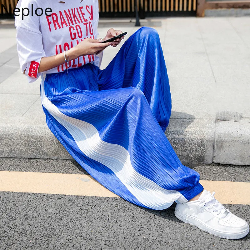 

Neploe 2019 Women Elastic Waist Harem Pants Summer Autumn Plus Size Loose Hip Hop Pleated Sweatpants Joggers Pantalon Trousers