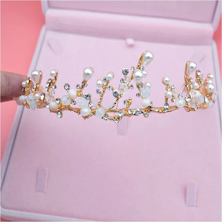 Bridal Jewelry Set Rhinestone Crystal Gold Tiara Silver Crown Earrings for Wedding Necklace Set Accessories Bride Luxury Jewelry (8)