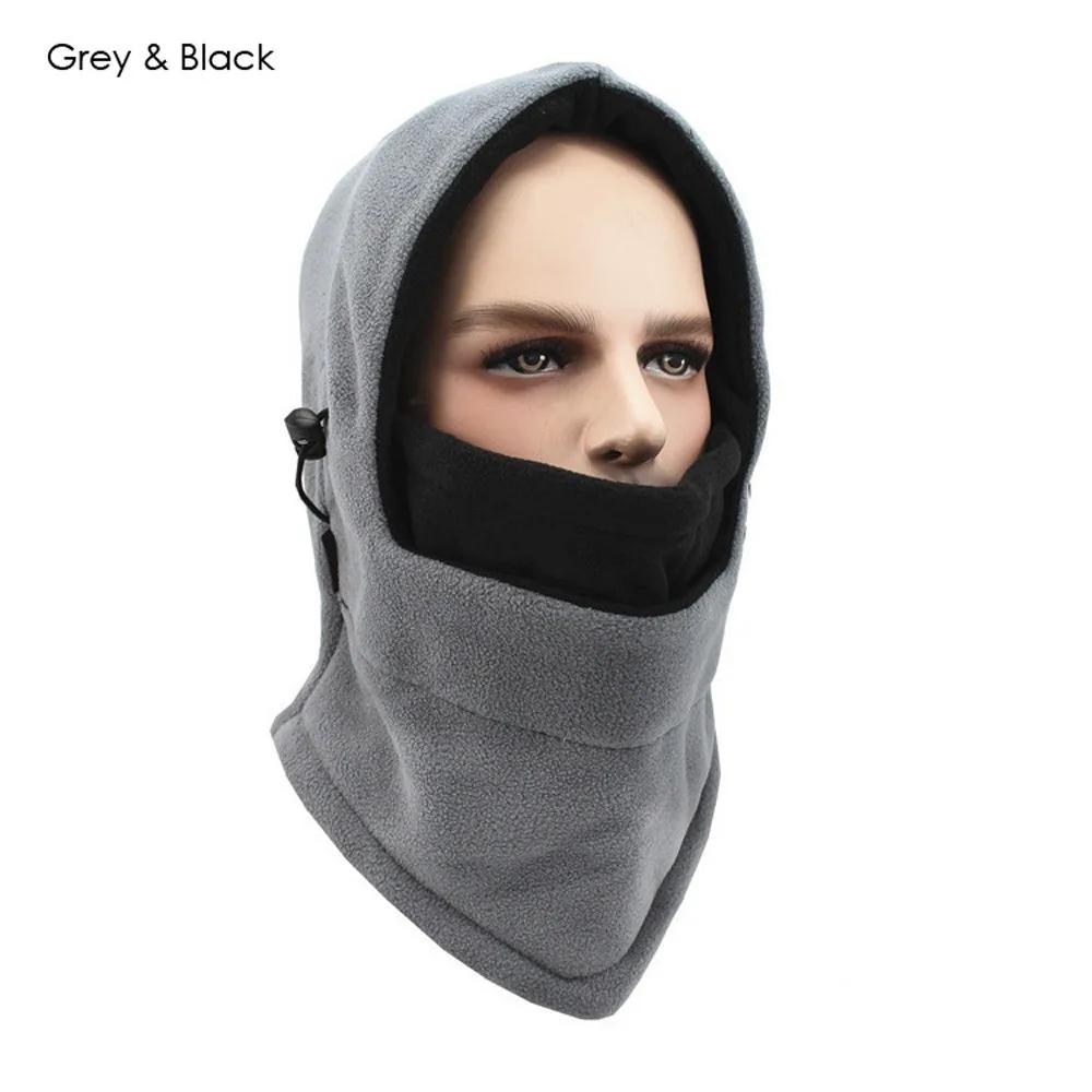 Регулируемая велосипедная маска для лица 2 слоя Лыжная тренировочная Беговая Ветрозащитная маска для улицы Пылезащитная Анти-пыль зимние аксессуары - Цвет: Grey Black