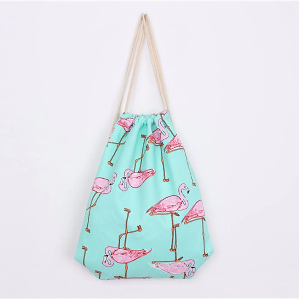 

Drawstring Bags Custom Logo Women Flamingos Drawstring Beam Port Backpack Shopping Bag Travel Bag Promotional Sports Pocket#L5$
