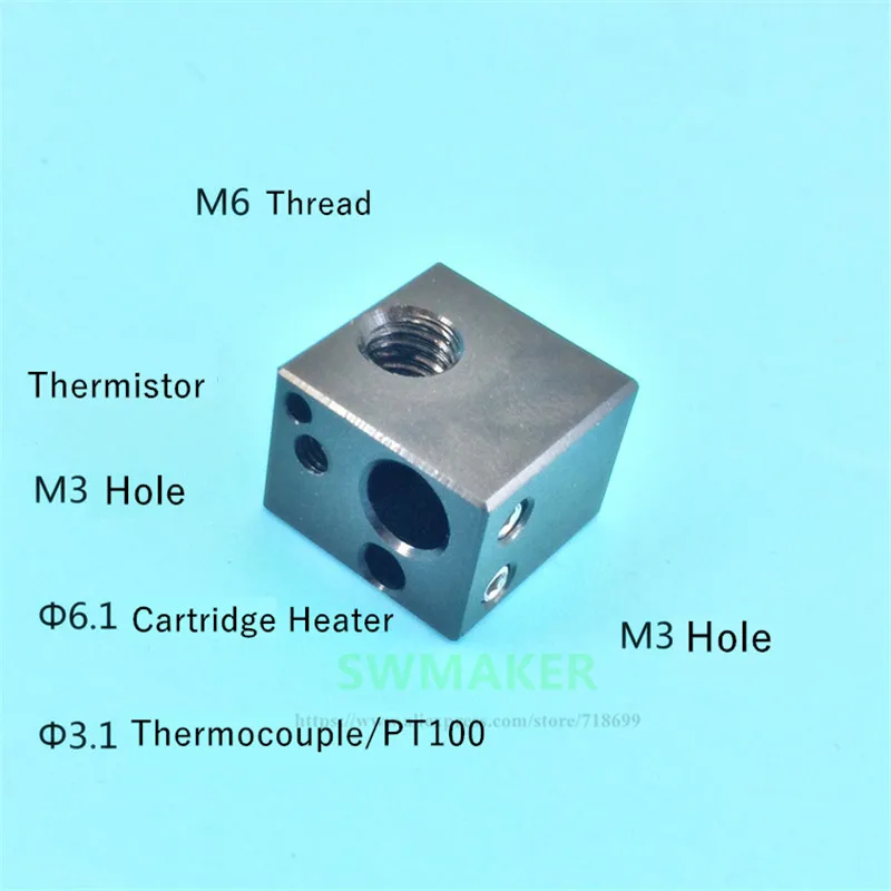 Модернизированная версия V5 hotend E3D V7 через печать с шестигранной головкой, экструдированный головки совместимый регулятор температуры с термопарным и PT100 3D принтер