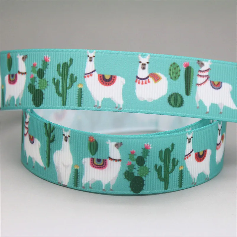 DUWES 50 ярдов Альпака Мехико кактус Печатный grosgrain ленточный аксессуар головной
