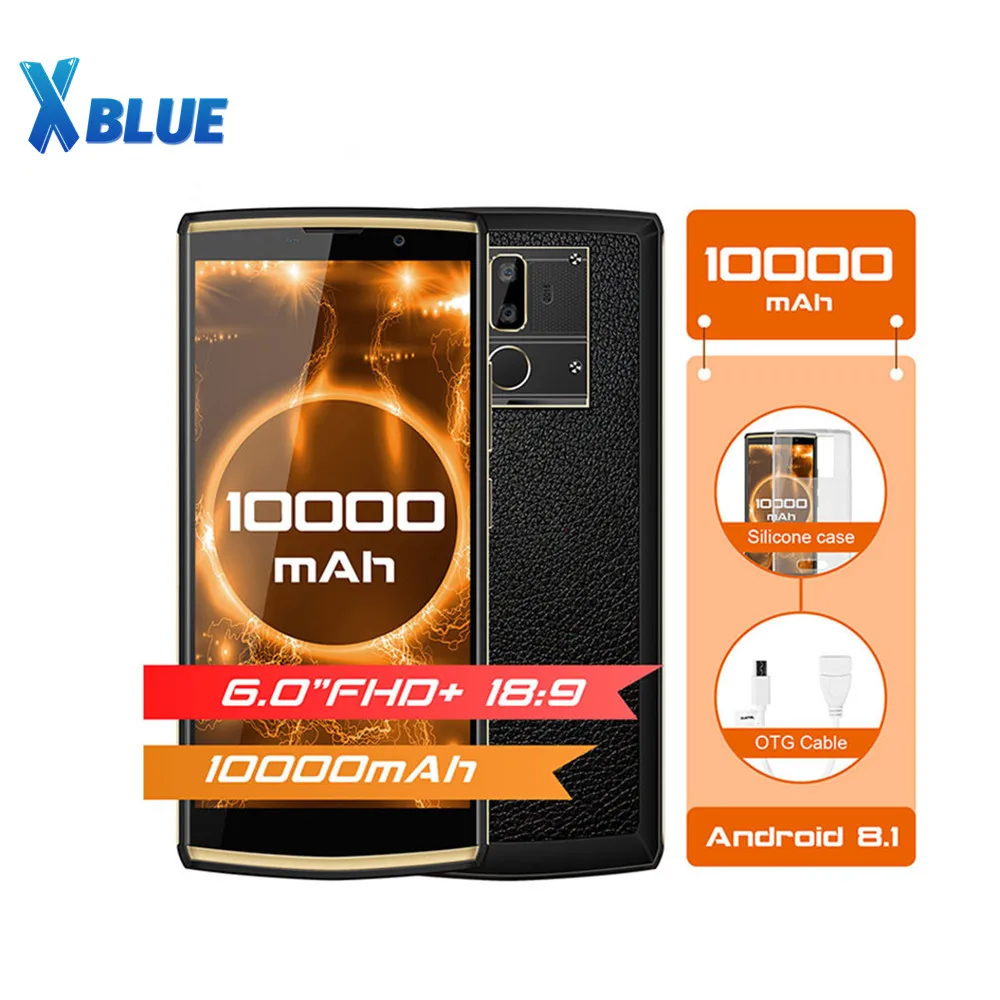 Oukitel K7 10000 мАч 9V2A Android 8 1 смартфон 18:9 6 0 'ɿHD + 4 ГБ 64 MT6750T Octa core 13MP Сзади Двойной