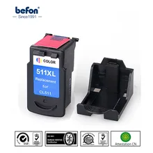 511XL befon متوافق لون خرطوشة الحبر استبدال لكانون CL511 cl 511 xl ل pixma mp240 mp250 mp270 MP260 mp280 MP480