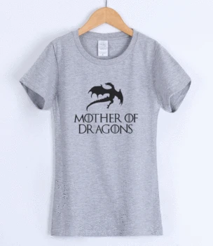 

Allntrends Women's T-shirts 2019 Summer Cotton Mother Of Dragons Printed Rock Streetwear Harjuku tshirt Slim Top Female Shirt