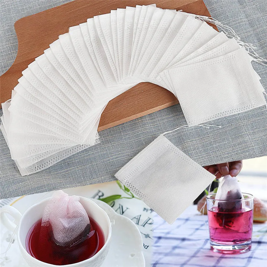 New Empty Tea Bags Filter 100Pcs Disposable Tea Filter Bags Empty