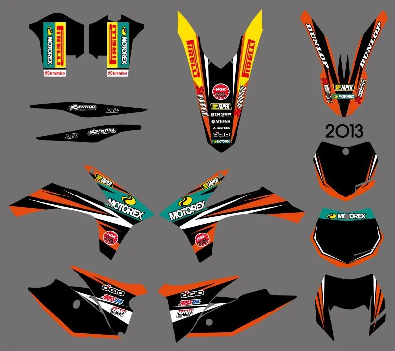 

NEW TEAM GRAPHICS WITH MATCHING BACKGROUNDS DELCALS STICKERS FOR KTM EXC 125 200 250 300 350 450 500 EXC 2012-2013 XC 2011