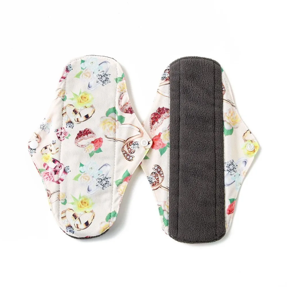 

2019 bamboo charcoal fleece inner cloth menstrual pads for regular flow, women reusable napkin pads 20