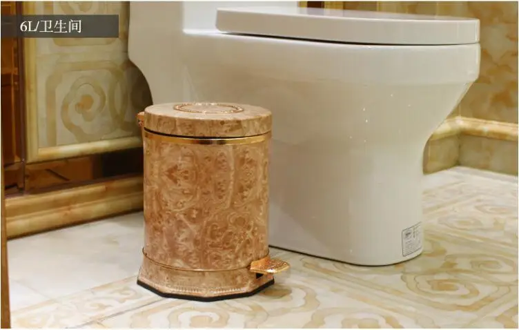 Европейский 10/6L tainless стали металлические урны большие педали из нержавеющей стали мусорный мешок хранения мусорные баки мусорное ведро LJT013