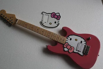 

Factory Wholesale Hello Kitty Children Electric Guitar with Maple Fretboard,Pink or Sky Blue Can be Choosed,Offer Customized
