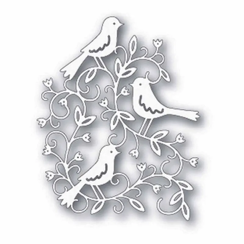 

GJCrafts Birdies Trio Cutting Dies for Diy Scrapbooking Card Making Album Embossing Crafts Diecut Stencil Mat Christmas New 2018