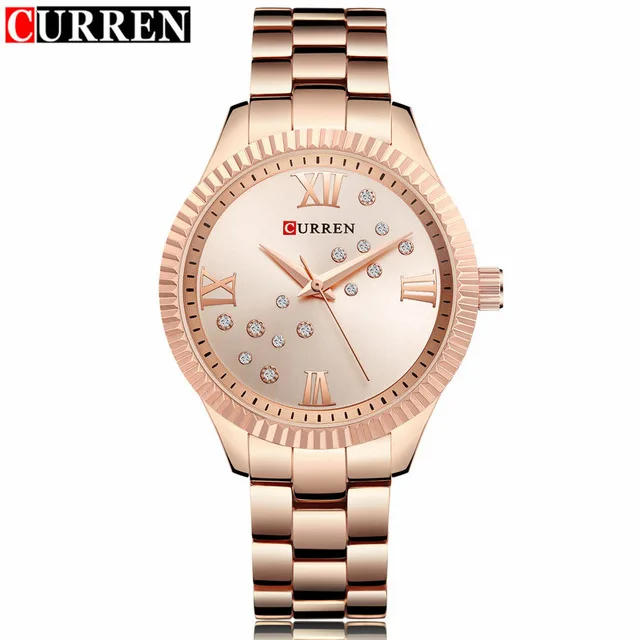 Goede Relogio feminino Luxe Merk Vrouwen Horloges Curren Gold Rvs Crystal Sieraden Dames Quartz Horloge Jurk vrouwen Klok