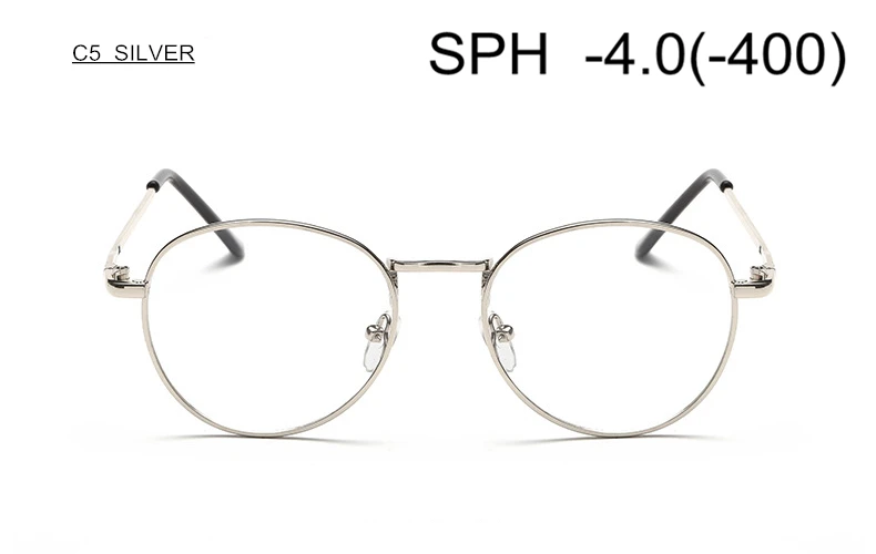 SUMONDY диоптрий SPH-1,0 до-4,0 очки для близорукости для мужчин и женщин металлическая оправа Очки для близоруких очки по рецепту UF18 - Цвет оправы: C5 (-4.0)