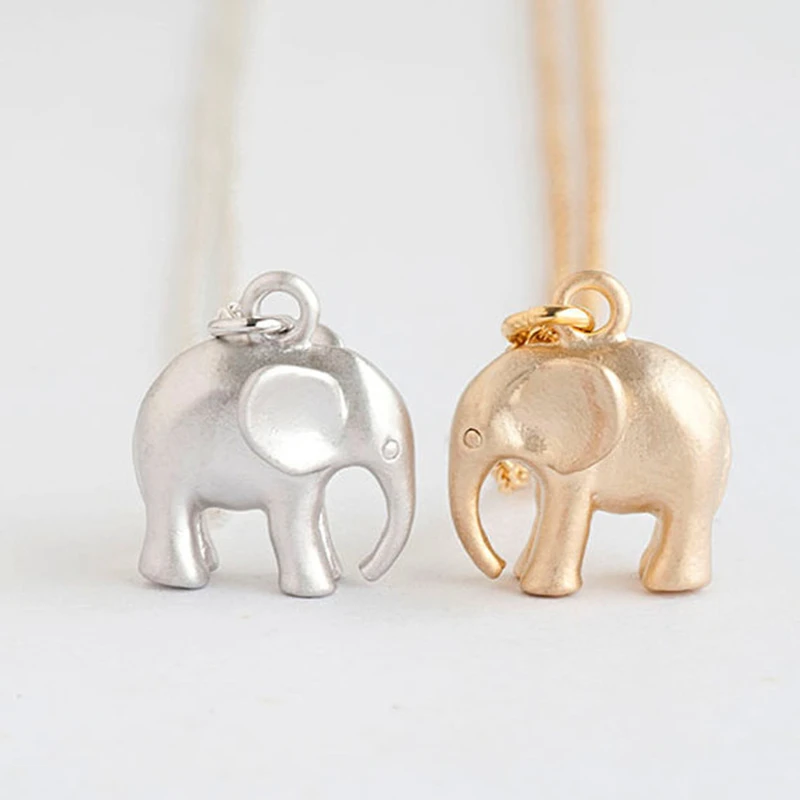 

Tiny Baby Elephant Necklace Pendant Tiny Gold / Silver Animal Elephant Jewelry Collares 2019 Charm Elephant Necklace For Women