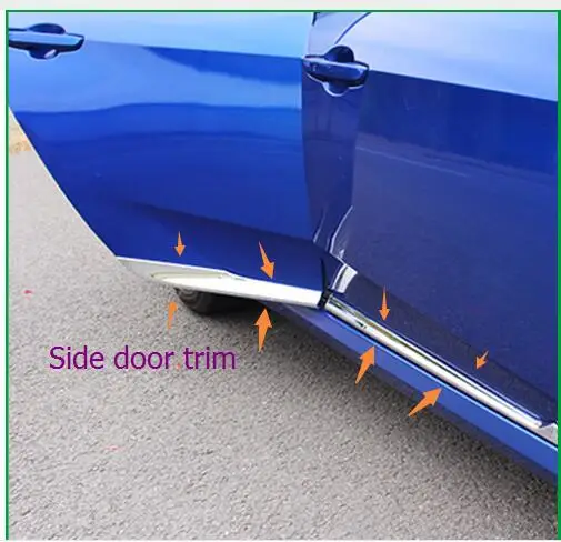 

ABS CHROME BODY MOLDING DOOR SIDE LINE GARNISH TRIM COVER PROTECTOR ACCENT LINING For honda civic 2016 2017 10th civic