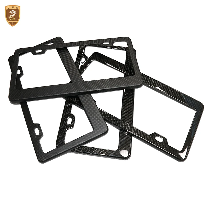 

2pcs/set License Plate Frame Full Real Carbon Fiber Front & Rear high quality Car auto number plate universal Vehicles Plate Hot
