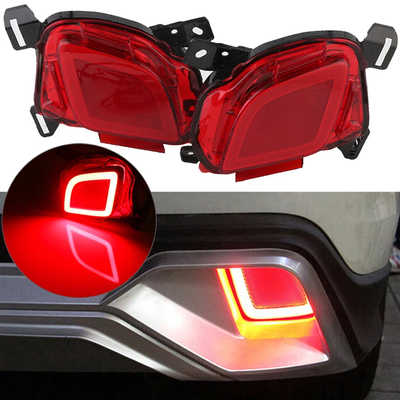 

DC 12V LED Car Rear Bumper Brake Lights Turn Signal Lamps DRL Taillights Auto Tail Fog Lights For Toyota Highlander 2014-2018