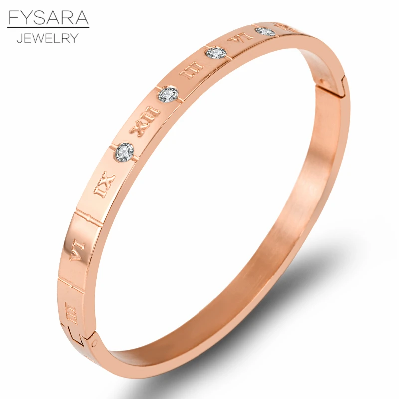 FYSARA, классический дизайн, высокое качество, циркониевые кристаллы, римские цифры, браслеты и браслеты, женские модные ювелирные браслеты