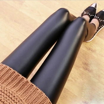 

2018 Rushed Stockings Ladies Outside Wear Pu Warm Leather Pants Korean Version Of The Wild Slim Was Thin Imitation Tights Hn101