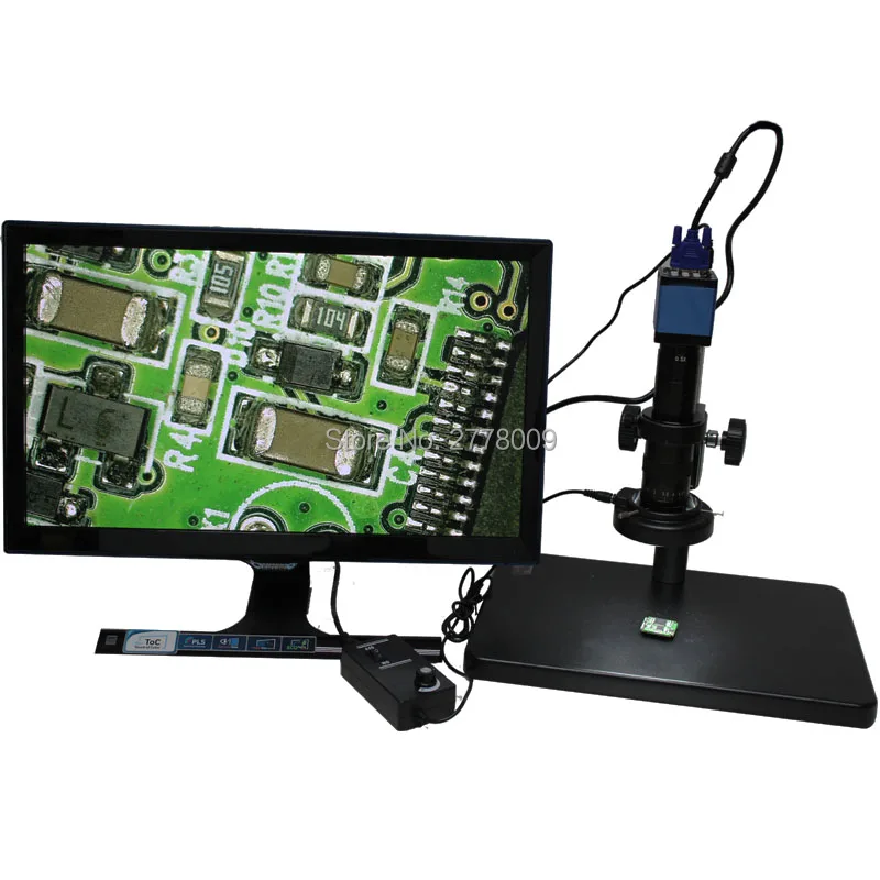 

Full HD 2.0MP VGA Industrial Microscope Camera+Optical 10X-180X C-mount Lens+Adjustable LED Lights+Large Base Bracket