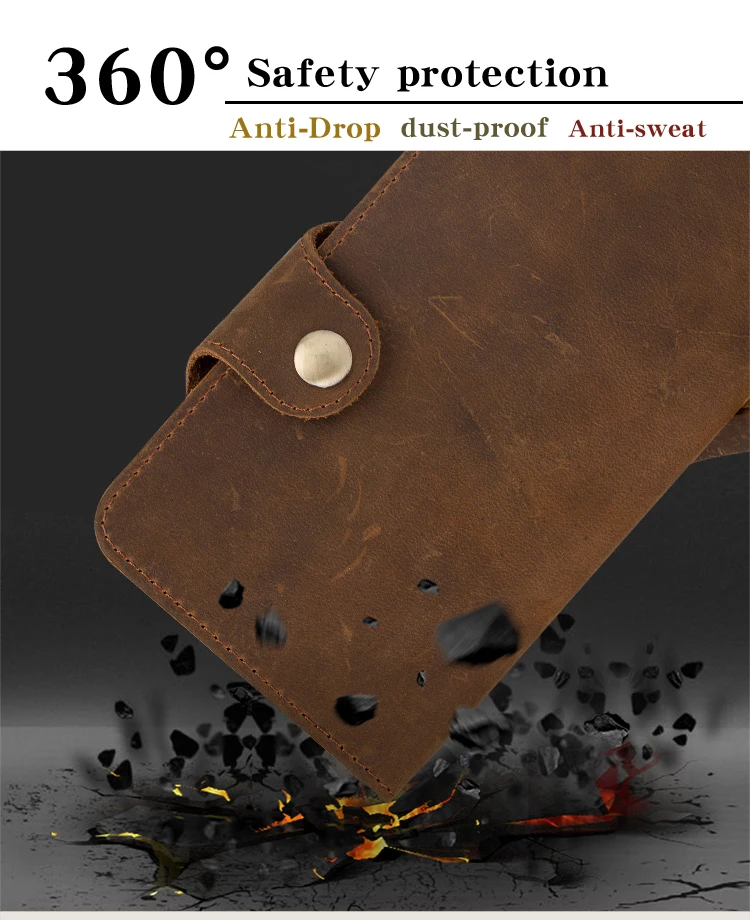 Case do Telefone de Couro Case do Telefone para Huawei Case do Telefone Luxo Couro Genuíno Retro Flip P8lite Artesanal Móvel 5 Luxo couro genuíno caso do telefone de