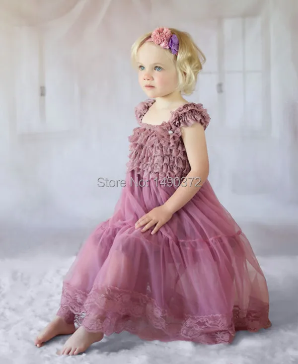dusty rose girls dress