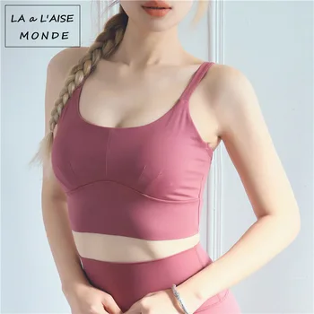 

2019 New European American Three-Dimensional Cup Shockproof Sports Bra Top For Fitness Female Yoga Bra Push High Beauty Back
