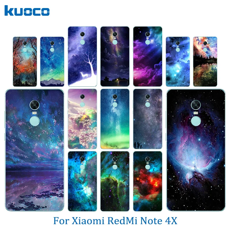 Чехол для телефона Xiaomi Redmi Note 4X мягкая задняя крышка с рисунком звездного неба 4