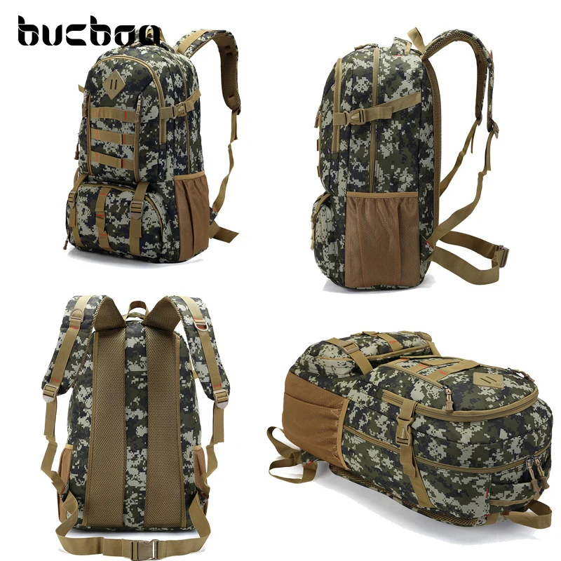  Bucbon Camo Tactical Backpack Military Army Mochila 50L Waterproof Hiking Hunting Backpack Tourist 