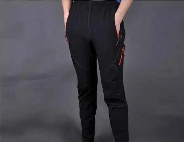 Акация, женские мужские длинные штаны для горного велосипеда, мужские велосипедные брюки, светящиеся в темноте, мужские велосипедные штаны - Цвет: black red thick