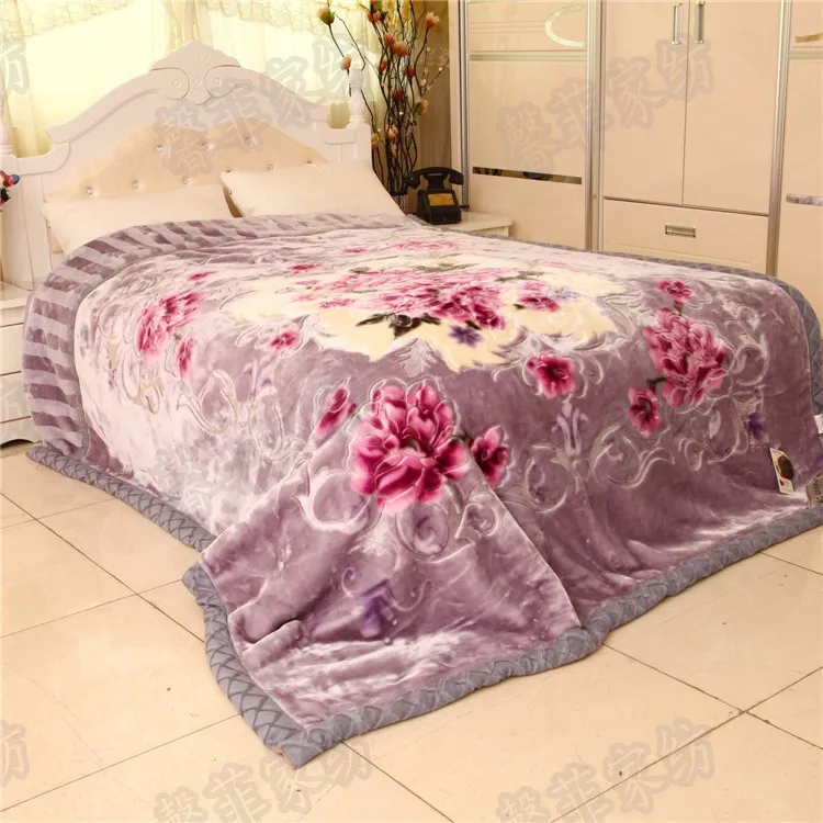 Chinese style winter blanket Raschel Double thick wedding cashmere