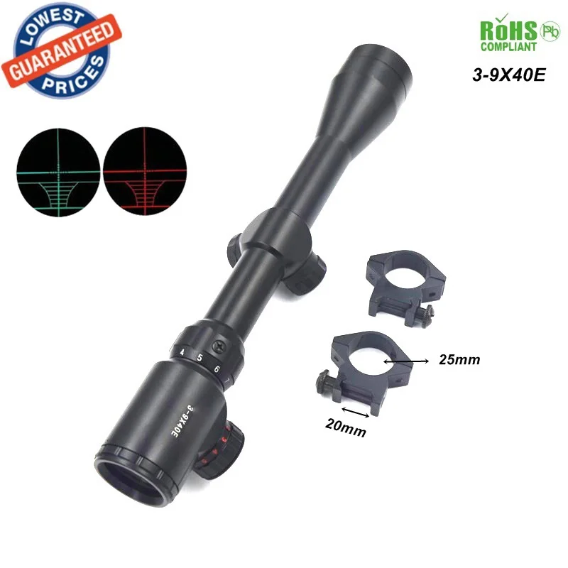 

Hunting 3-9x40E Riflescope hunting scope Parallax - red green Mil - Dot reticle adjustment