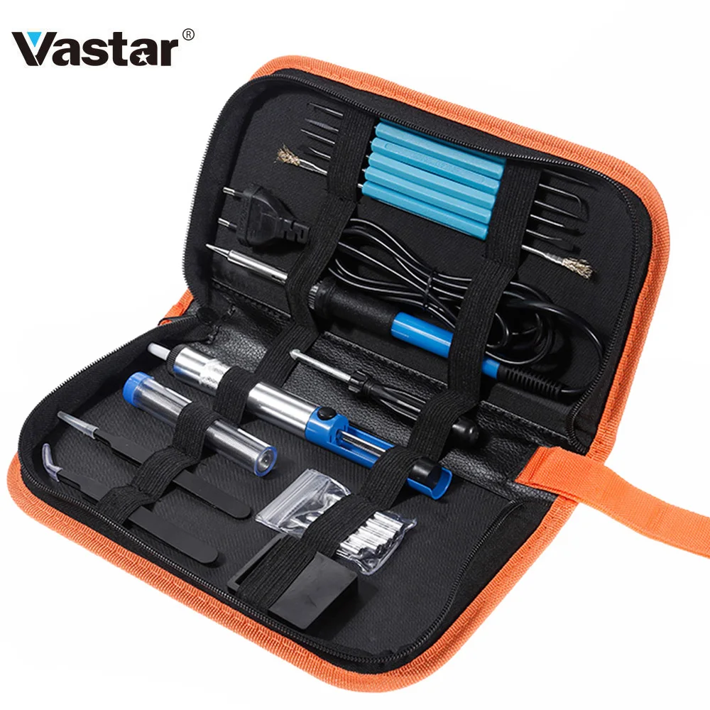 

Vastar 18Pcs 60W Electric Soldering Irons Kit Temperature Adjustable Electric Iron Set Mini Handle Heat Pencil Soldering Iron