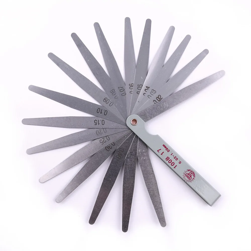 Stainless Steel 100mm Length Straight Metric Feeler Gauge 17 Blade Gap