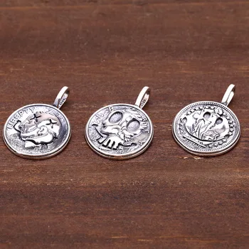 

925 sterling silver stray coin Morgan coin pendant personality pendant round necklace necklace pendant free shipping