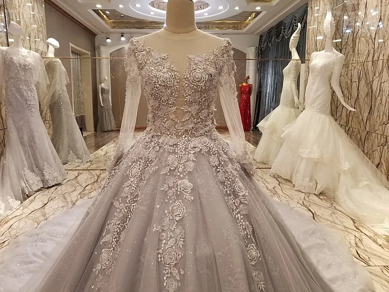 2017 Backlake 100% Real Photos A-Line Beading Appliques Lace Bridal Gowns Chapel Train Wedding Dresses Vestido de Noiva | Свадьбы и