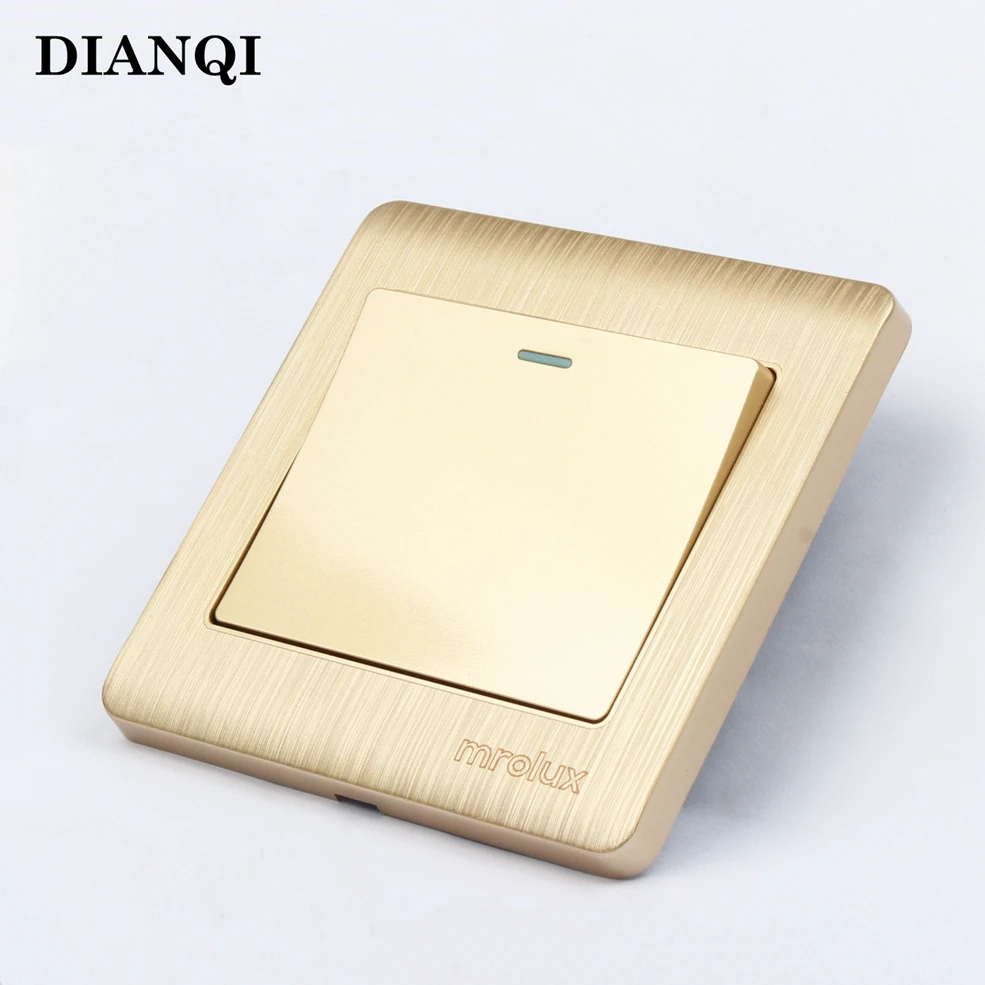 

86 type wall power switch socket panel a single open a billing control switch champagne gold-linked household lamps